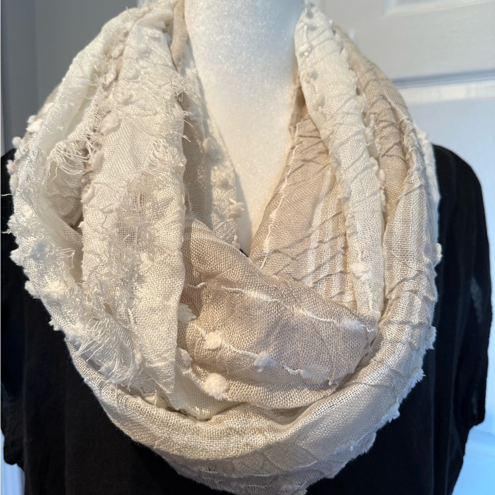 Elegant Infinity Cream Scarf